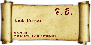 Hauk Bence névjegykártya