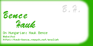 bence hauk business card